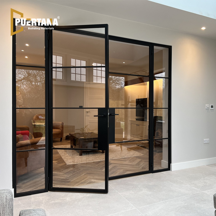 Interior Aluminum Hinged Door Glass Partition Walls Room Dividers ...
